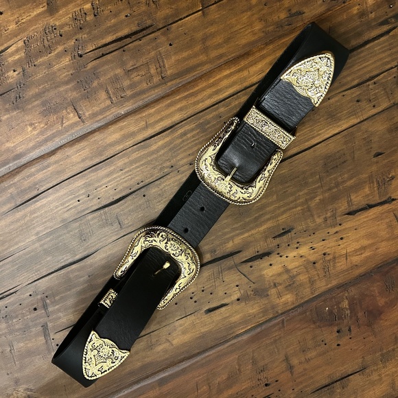 B-Low the Belt Black and Gold Women's Belt - Picture 1 of 7